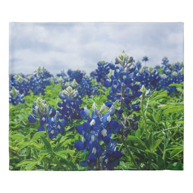 Bluebonnets Blue Floral Texas Texan Elegant Duvet Cover (Front)