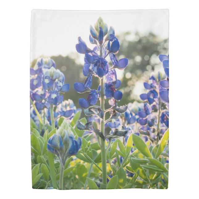 Bluebonnets Blue Floral Texas Texan Elegant Duvet Cover (Front)