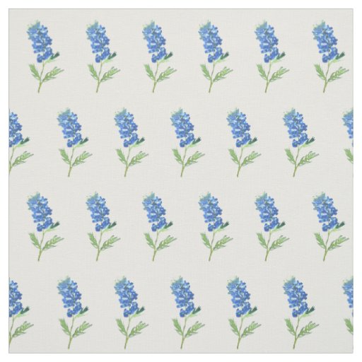 Bluebonnets Blue Floral Texas Wildflowers patern Fabric
