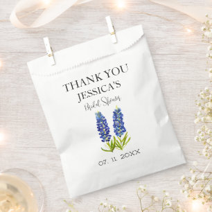 Bluebonnets Blue Flowers Bridal Shower Favor Bag