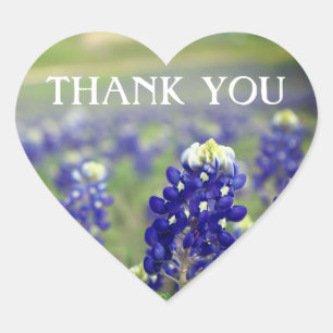 Bluebonnets Blue Flowers Texas Floral Heart Sticker