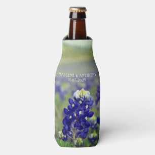 Bluebonnets Blue Flowers Texas Floral Wedding Bottle Cooler