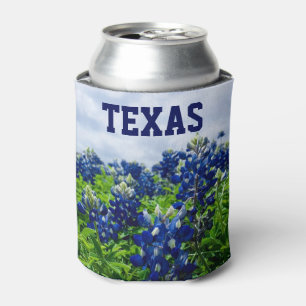 Bluebonnets Blue Flowers Texas Texan Floral Can Cooler