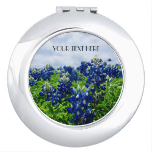 Bluebonnets Blue Flowers Texas texan Floral Compact Mirror