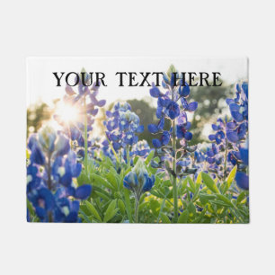 Bluebonnets Blue Flowers Texas texan Floral Doormat