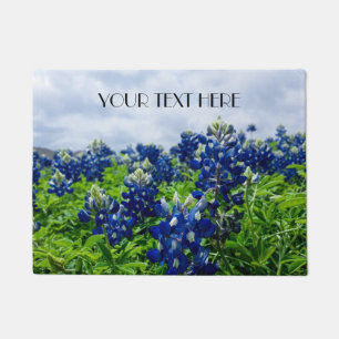 Bluebonnets Blue Flowers Texas texan Floral Doormat