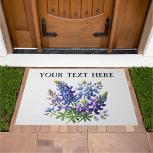 Bluebonnets Blue Flowers Texas texan Floral  Doormat