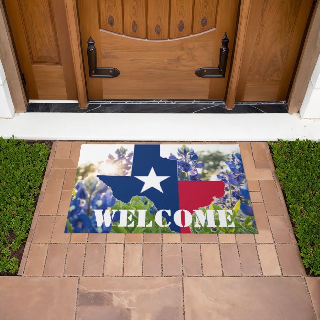 Bluebonnets Blue Flowers Texas texan Floral  Doormat (Outdoor)