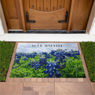 Bluebonnets Blue Flowers Texas texan Floral Doormat