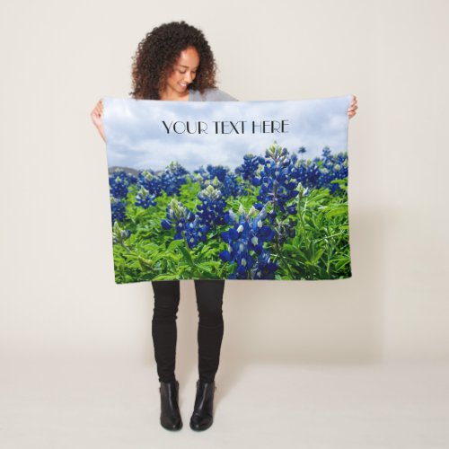 Bluebonnets Blue Flowers Texas texan Floral  Fleece Blanket
