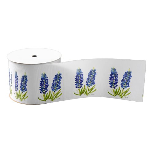 Bluebonnets Blue Flowers Texas Texan Floral Grosgrain Ribbon