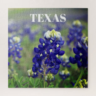 Bluebonnets Blue Flowers Texas Texan Floral Jigsaw Puzzle