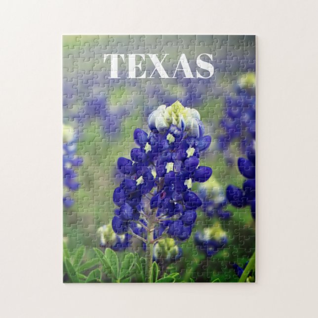 Bluebonnets Blue Flowers Texas Texan Floral Jigsaw Puzzle (Vertical)