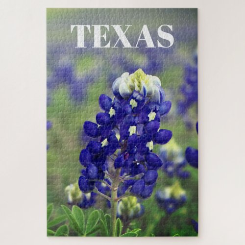 Bluebonnets Blue Flowers Texas Texan Floral Jigsaw Puzzle