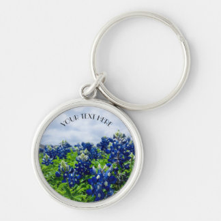Bluebonnets Blue Flowers Texas texan Floral Keychain