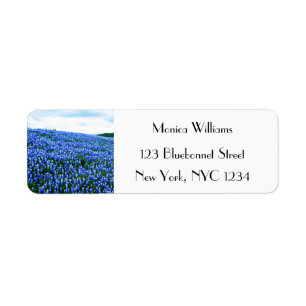 Bluebonnets Blue Flowers Texas texan Floral Label