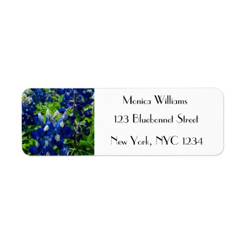 Bluebonnets Blue Flowers Texas texan Floral  Label