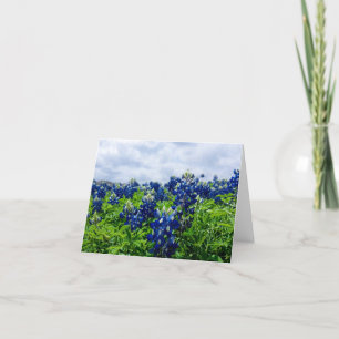 Bluebonnets Blue Flowers Texas Texan Floral Letterpress Thank You Card