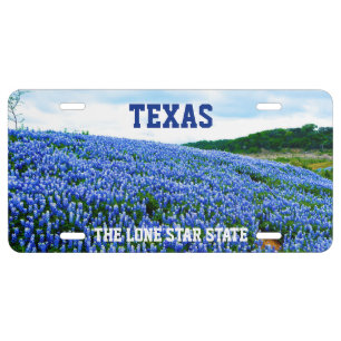 Bluebonnets Blue Flowers Texas Texan Floral Licens License Plate