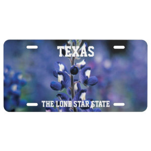 Bluebonnets Blue Flowers Texas Texan Floral Licens License Plate