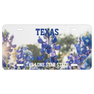 Bluebonnets Blue Flowers Texas Texan Floral License Plate