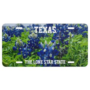 Bluebonnets Blue Flowers Texas Texan Floral License Plate