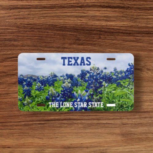 Bluebonnets Blue Flowers Texas Texan Floral License Plate