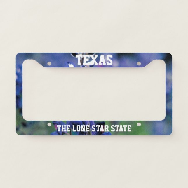 Bluebonnets Blue Flowers Texas Texan Floral  License Plate Frame (Front)