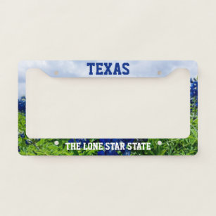 Bluebonnets Blue Flowers Texas Texan Floral  License Plate Frame