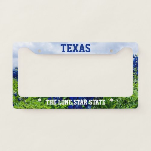 Bluebonnets Blue Flowers Texas Texan Floral  License Plate Frame