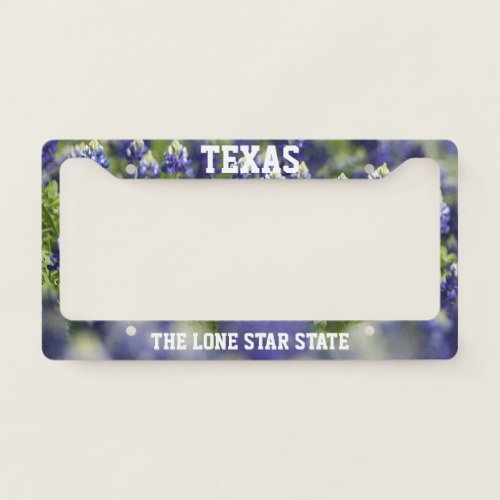 Bluebonnets Blue Flowers Texas Texan Floral  License Plate Frame