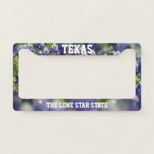 Bluebonnets Blue Flowers Texas Texan Floral  License Plate Frame (Front)