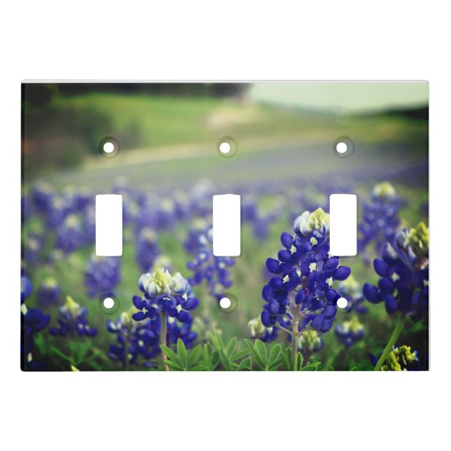 Bluebonnets Blue Flowers Texas Texan Floral Light Switch Cover (Front)