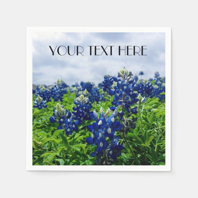 Bluebonnets Blue Flowers Texas texan Floral Napkins (Front)