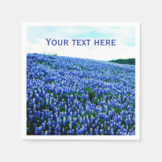 Bluebonnets Blue Flowers Texas Texan Floral Napkins (Front)