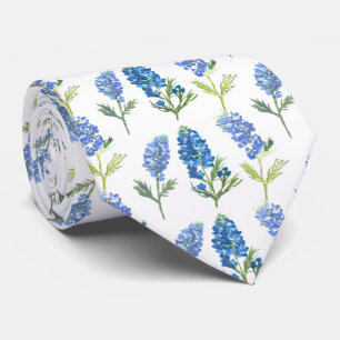 Bluebonnets Blue Flowers Texas Texan Floral  Neck Tie
