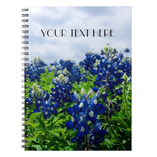 Bluebonnets Blue Flowers Texas texan Floral  Notebook (Front)