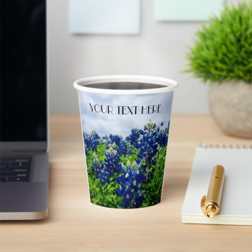 Bluebonnets Blue Flowers Texas texan Floral Paper Cups