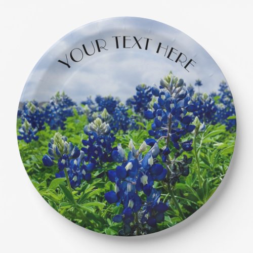 Bluebonnets Blue Flowers Texas Texan Floral  Paper Plates