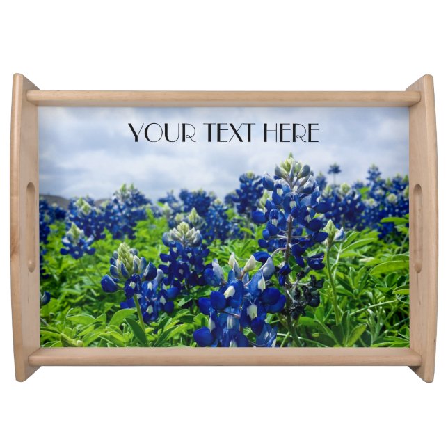 Bluebonnets Blue Flowers Texas texan Floral  Serving Tray (Front)