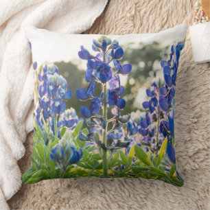 Bluebonnets Blue Flowers Texas texan Floral Throw Pillow