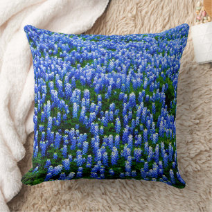 Bluebonnets Blue Flowers Texas texan Floral Throw Pillow