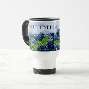 Bluebonnets Blue Flowers Texas texan Floral Travel Mug