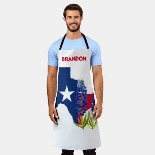 Bluebonnets Blue Flowers Texas Texan State Floral Apron