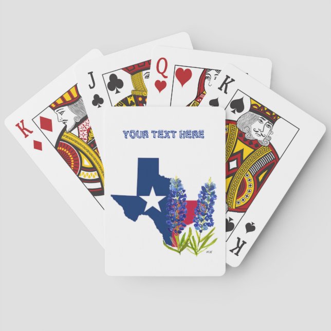 Bluebonnets Blue Flowers Texas Texan State Floral  Poker Cards (Back)
