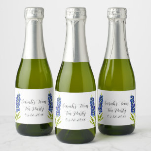 Bluebonnets Bridal Shower Floral Bridal Shower Sparkling Wine Label