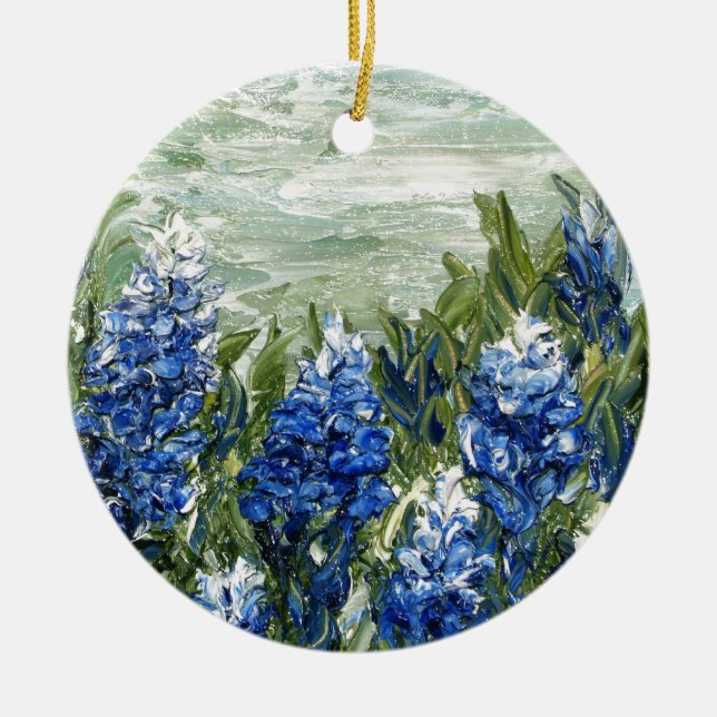 Bluebonnets Ceramic Ornament (Front)