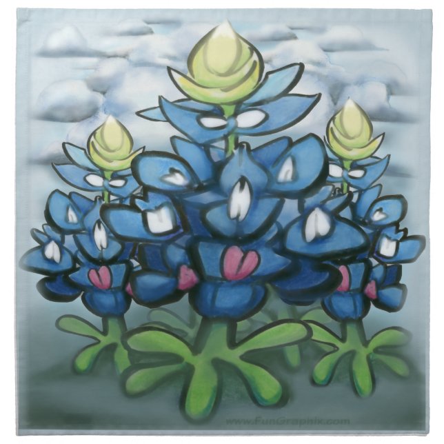 Bluebonnets Cloth Napkin (Front)