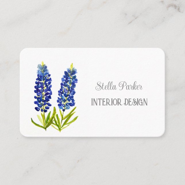Bluebonnets Elegant Floral Texas Business Card (Front)