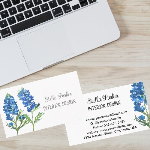 Bluebonnets Elegant Floral Texas Business Card